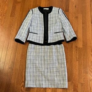 Tahari Black and White Tweed Dress Suit